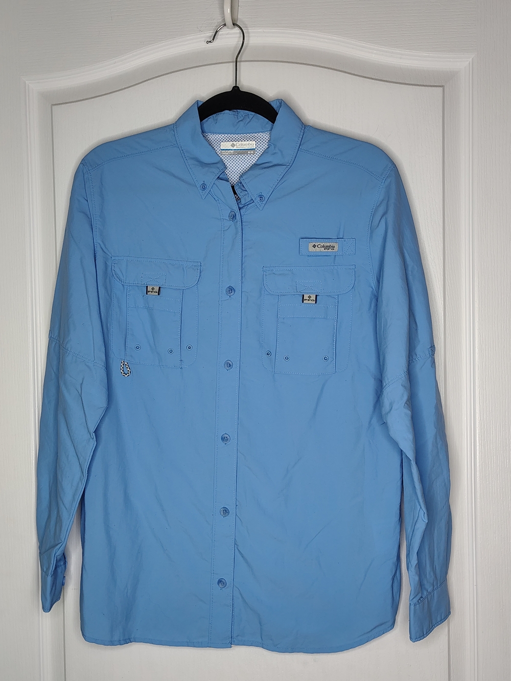 Columbia Men's PFG Long-Sleeve Button-Up Shirt Jacket - Light Blue